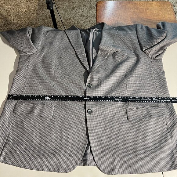 Joseph Feiss Gold Sport Coat Blazer Jacket Mens 54 R Two Button Wool Houndstooth - Picture 13 of 16